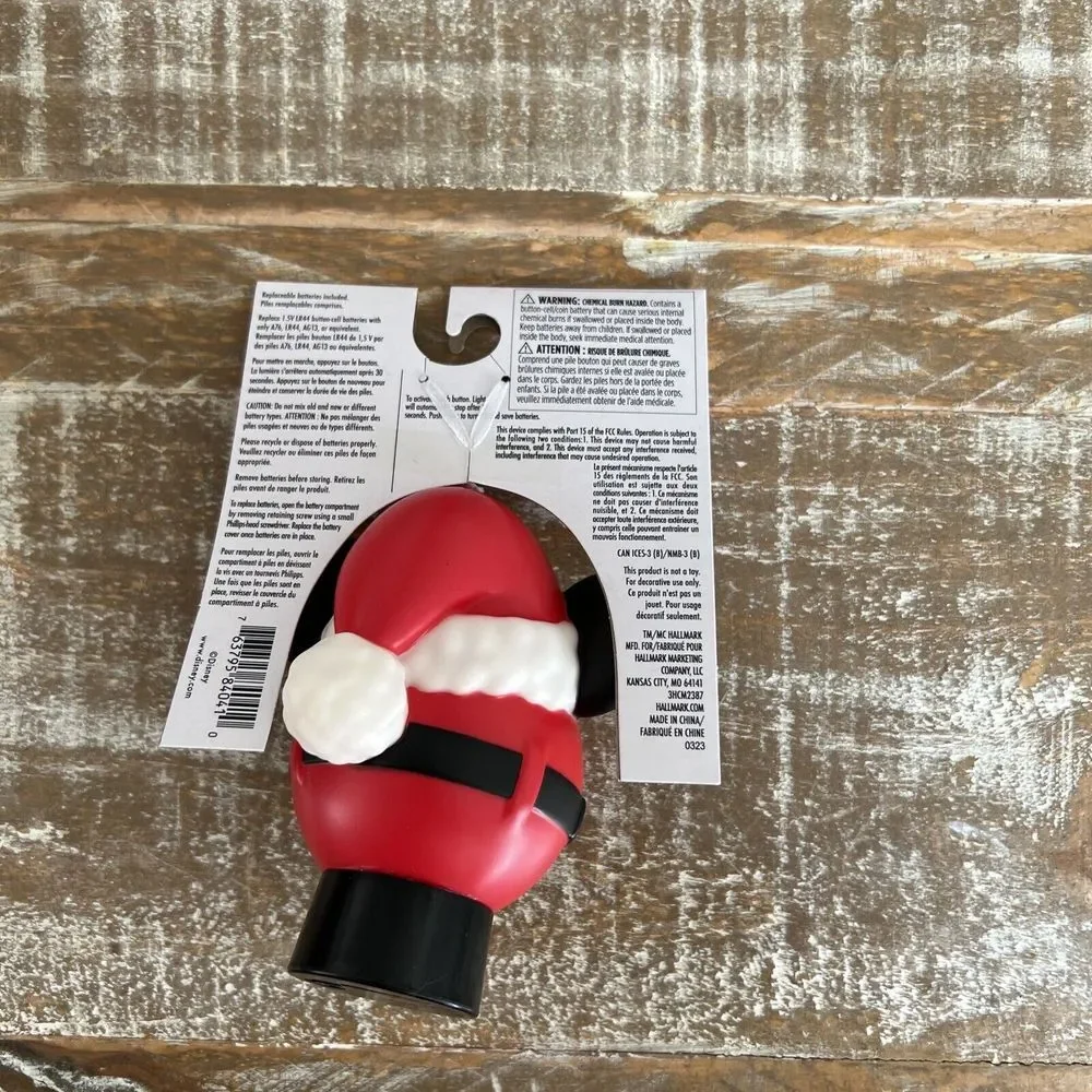 HALLMARK DISNEY MICKEY MOUSE SANTA LIGHT UP CHRISTMAS ORNAMENT 2023 WALMART ONLY